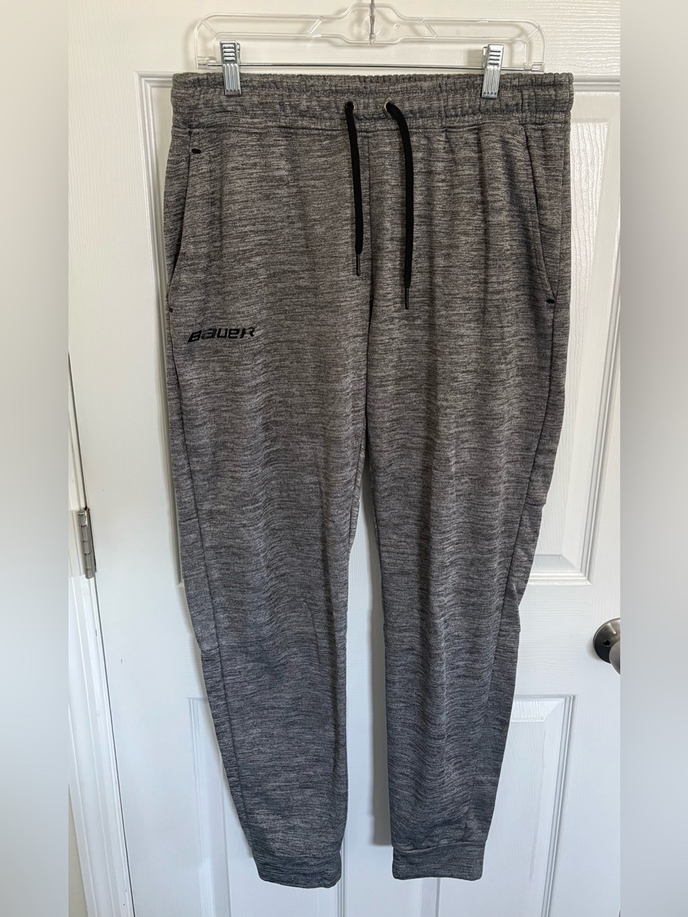 Bauer Team Joggers Men XL Grey Heathered- Fleece Taper Hockey Sweatpants